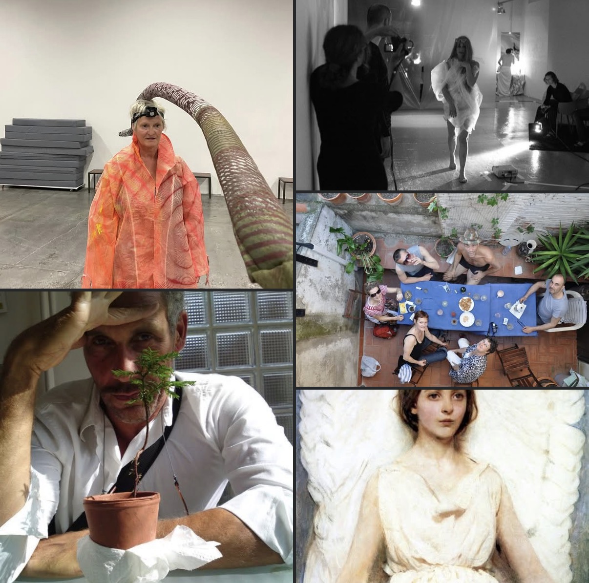 Anna Rodríguez, vêtue d’orange, au premier plan d’un montage de Salomé — Collective Illusion